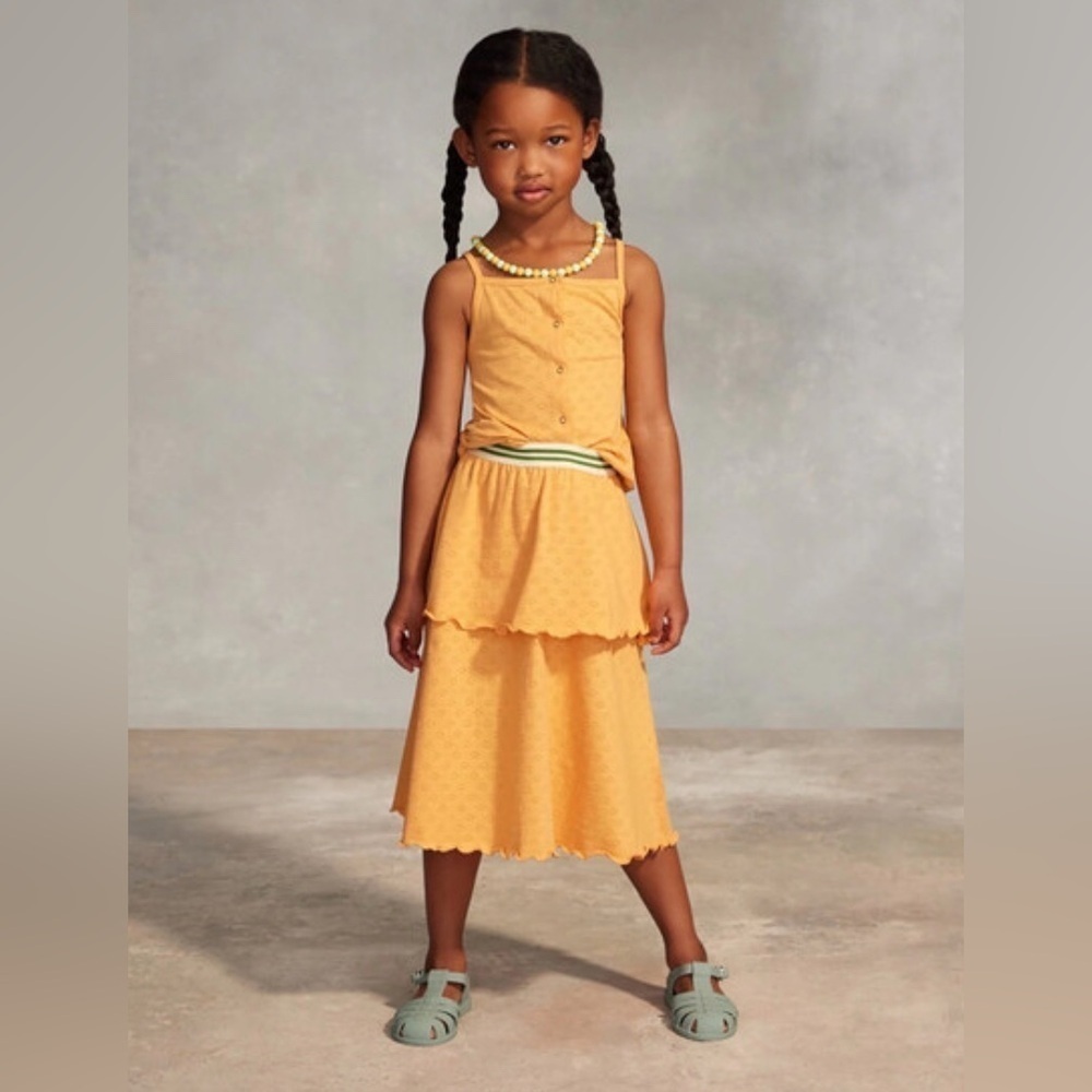 The Sunday Collective Girls 10-11 Years So Sweet Ruffle Skirt Apricot Tan